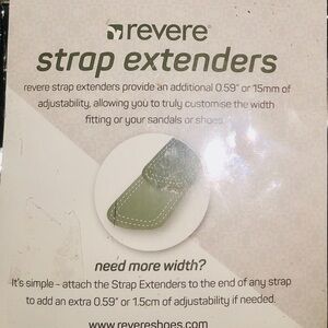 3 Pair Revere Leather Shoe Strap Extensions Slate Reptile & Champagne NWOT